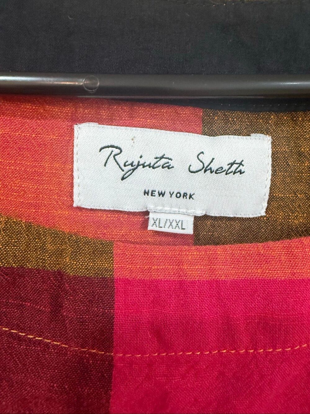 Rujuta Sheth Mira Top - Multi Chex boho lagenlook size XL/XXL - Picture 4 of 11